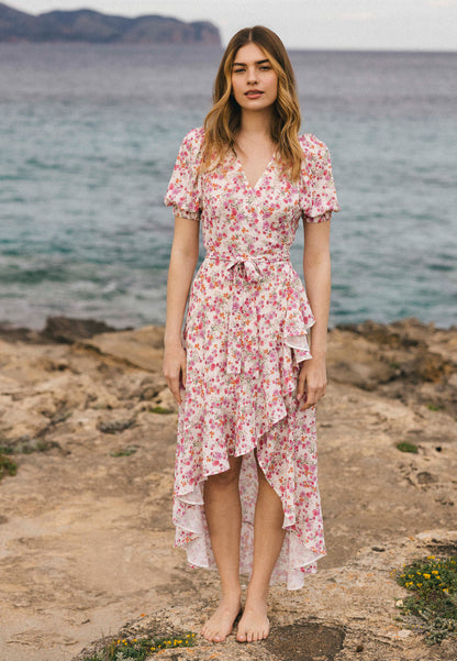 Envelope dress with decorative frill ISLAY multicolor