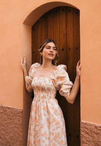 Midi dress in floral print LUMIA multicolor