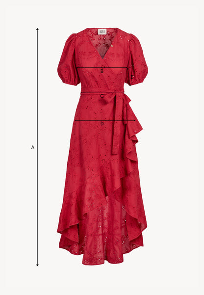 Red dress tied at the waist MONARDA