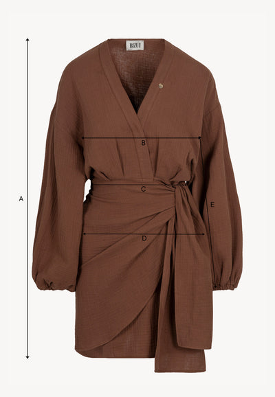 Brown mini dress in organic cotton MOULINS