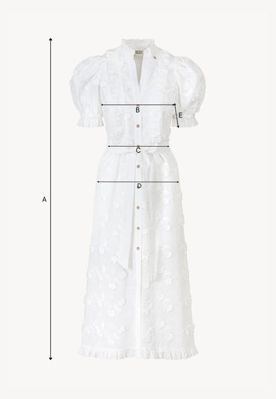 White maxi dress with decorative flowers NATTA