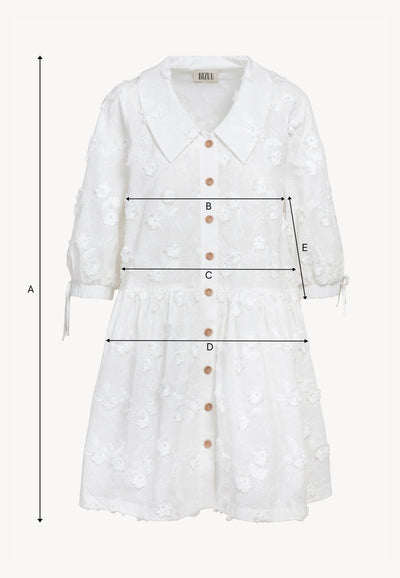 White loose mini dress VIKKA