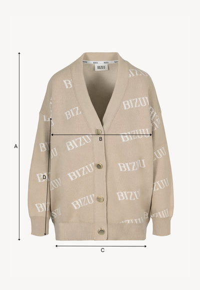 Beige oversize button-down cardigan KYLE