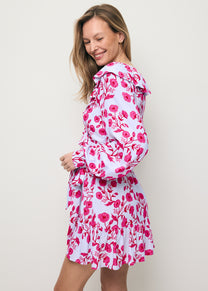 Blue wrap-style mini dress SYMA