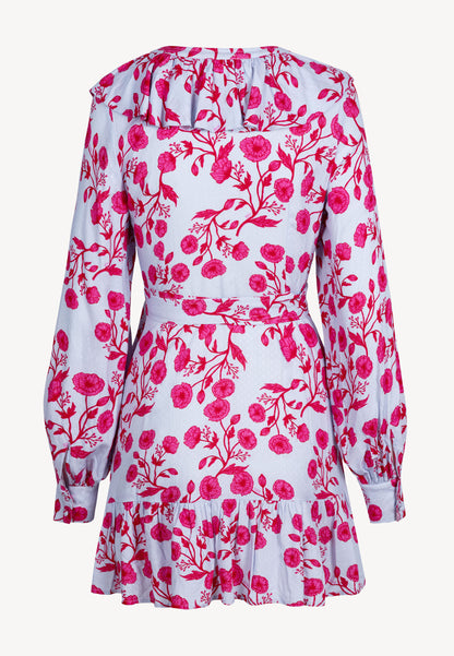 Blue wrap-style mini dress SYMA