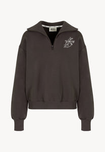 Brown half-zip sweatshirt TANSY