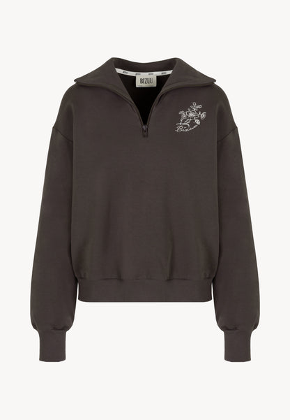 Brown half-zip sweatshirt TANSY