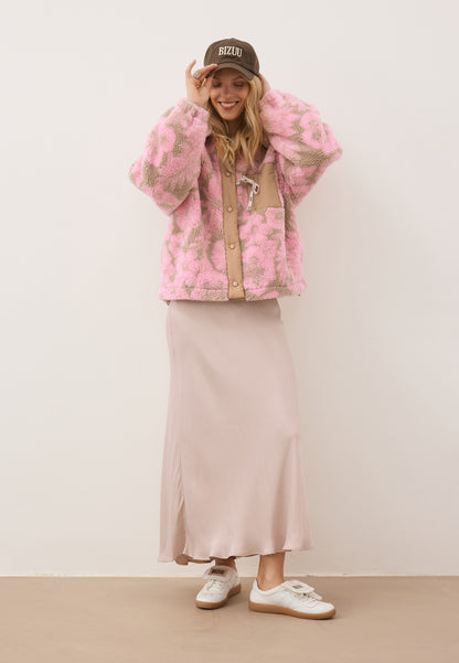 Beige midi viscose skirt BREE