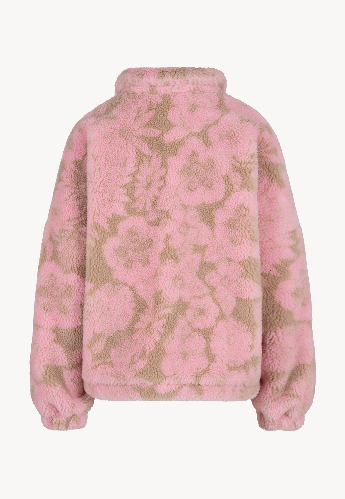 Back view of the TEDDY floral fleece jacket.