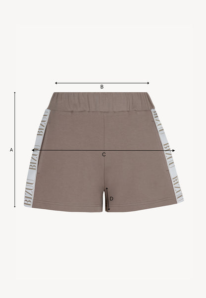 THORI taupe logo sweat shorts