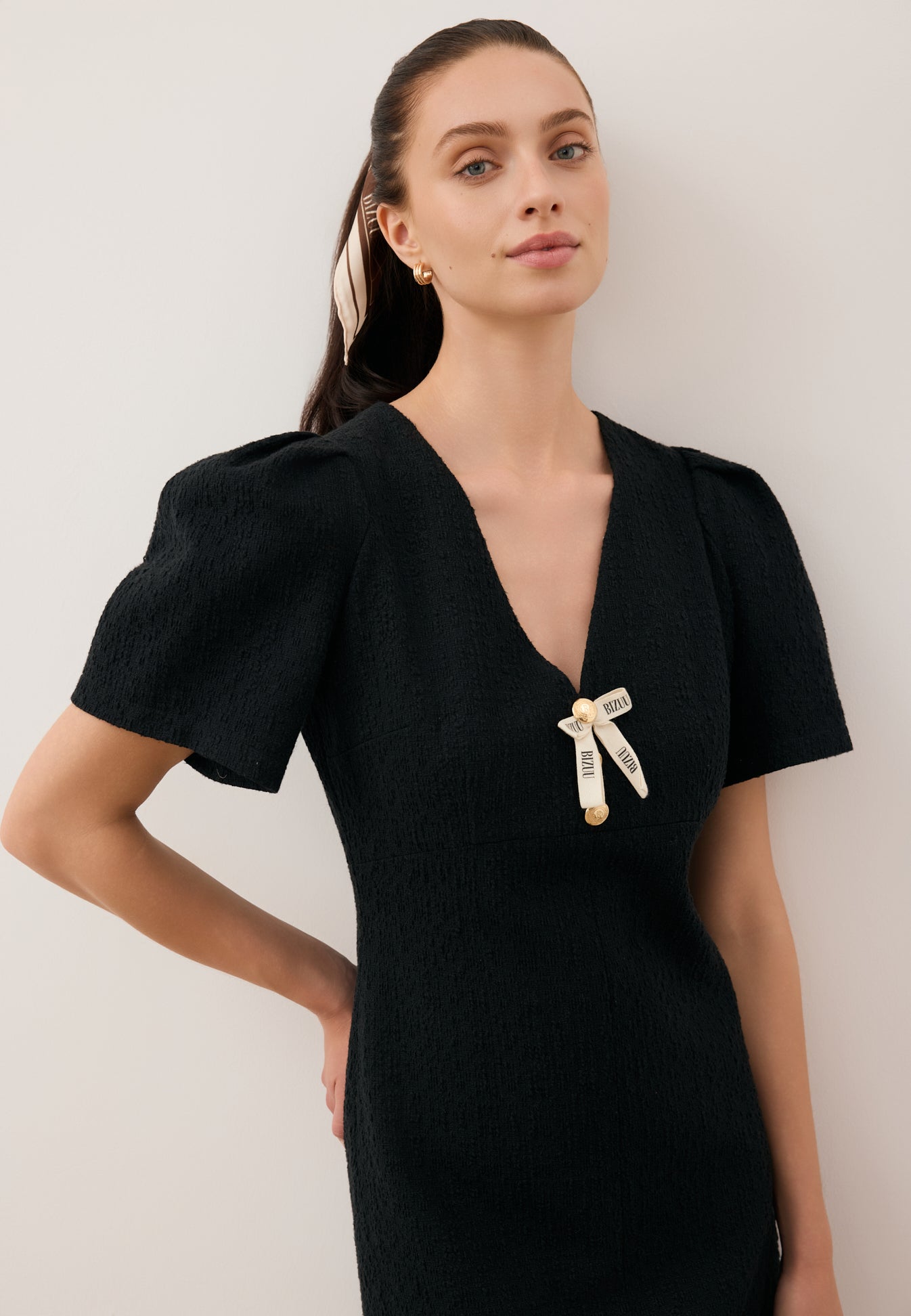 TIBA black tweed mini dress Bizuu TIBA black tweed mini dress Bizuu