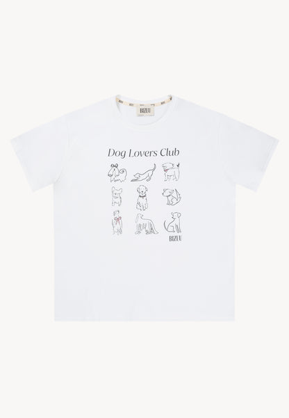 Cream T-shirt Dog Lovers Club TISHAG.
