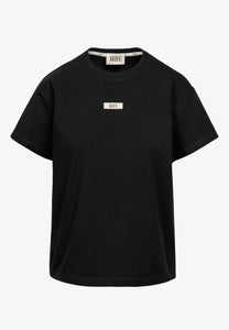 Black cotton T-shirt with TISHALLE logo