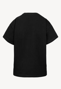 Black cotton T-shirt with TISHALLE logo