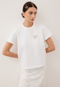 Oversized T-shirt with logo bow TISHALLE cream