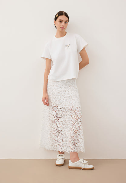 White lace skirt MILKY