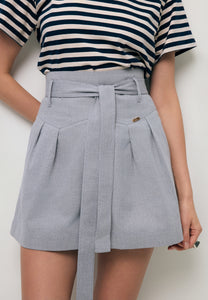 Grey KANDYS high-waisted wide-leg shorts