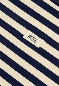 Cotton T-shirt with cream and navy blue stripes TISHALLY