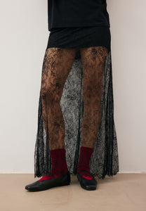FLACE black lace skirt