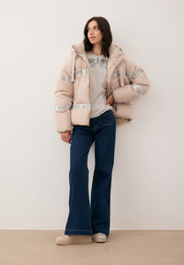 Beige oversized down jacket TOKYO