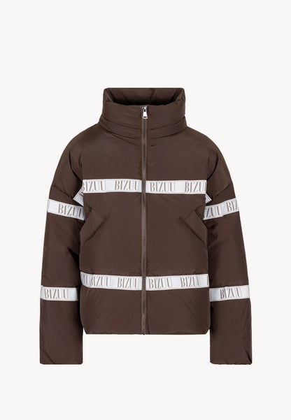 Brown oversized down jacket TOKYO