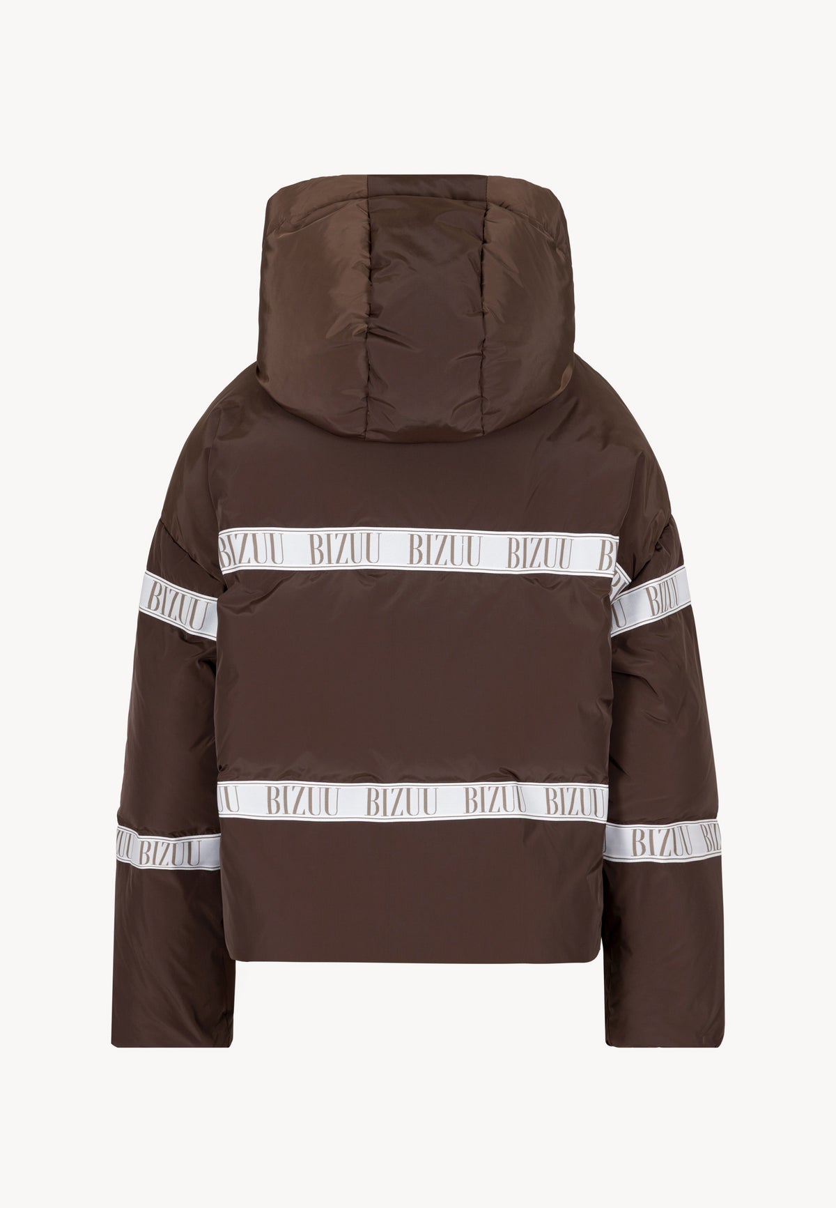 Back view of the TOKYO down jacket with hood.