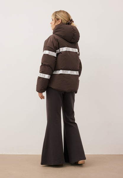Brown oversized down jacket TOKYO