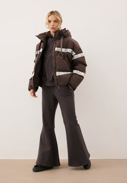 Brown oversized down jacket TOKYO