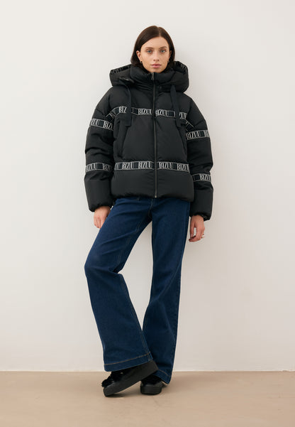 Black oversized down jacket TOKYO