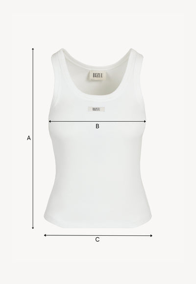 Cream ribbed top with EJRIS logo