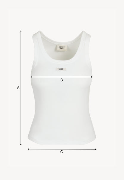 Cream ribbed top with EJRIS logo