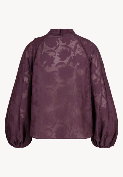 Burgundy blouse with a floral pattern VALEA