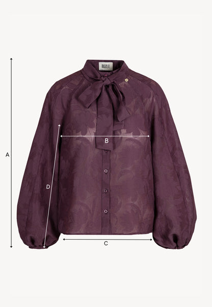 Burgundy blouse with a floral pattern VALEA