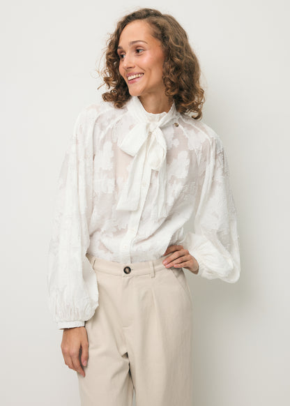 Cream floral blouse VALEA