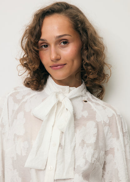 Cream floral blouse VALEA
