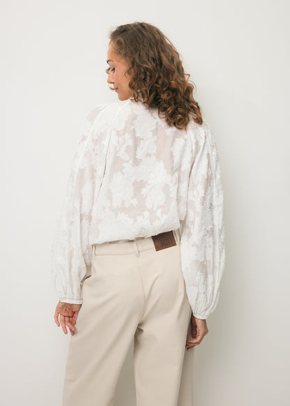Cream floral blouse VALEA