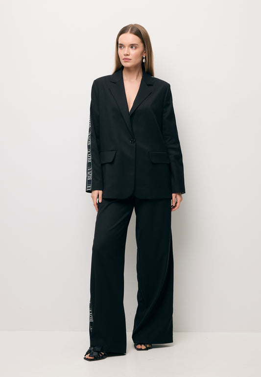 Black MICHAEL trousers with wide legs