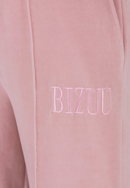 VELORINA wide-leg velour pants, pink