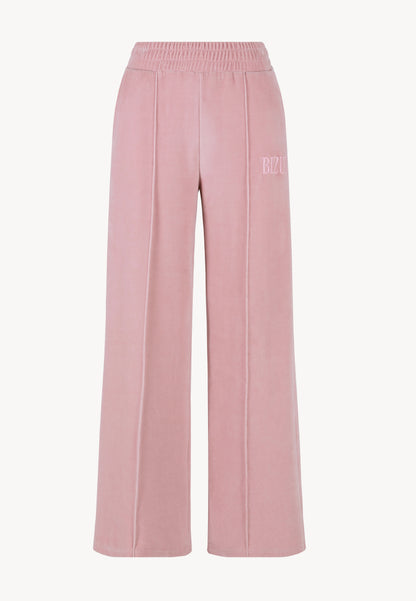 VELORINA wide-leg velour pants, pink