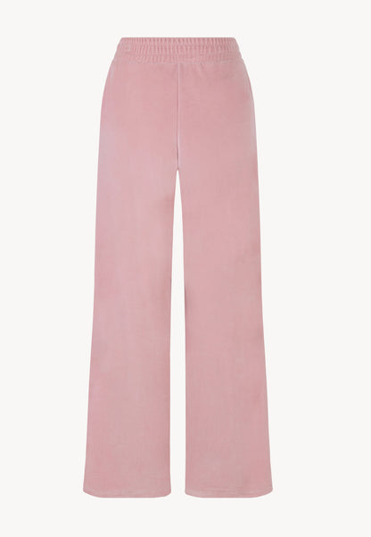 VELORINA wide-leg velour pants, pink