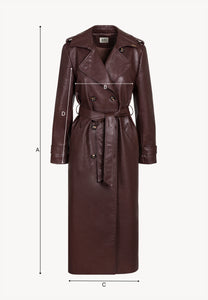 Brown eco-leather trench coat VENEKIA