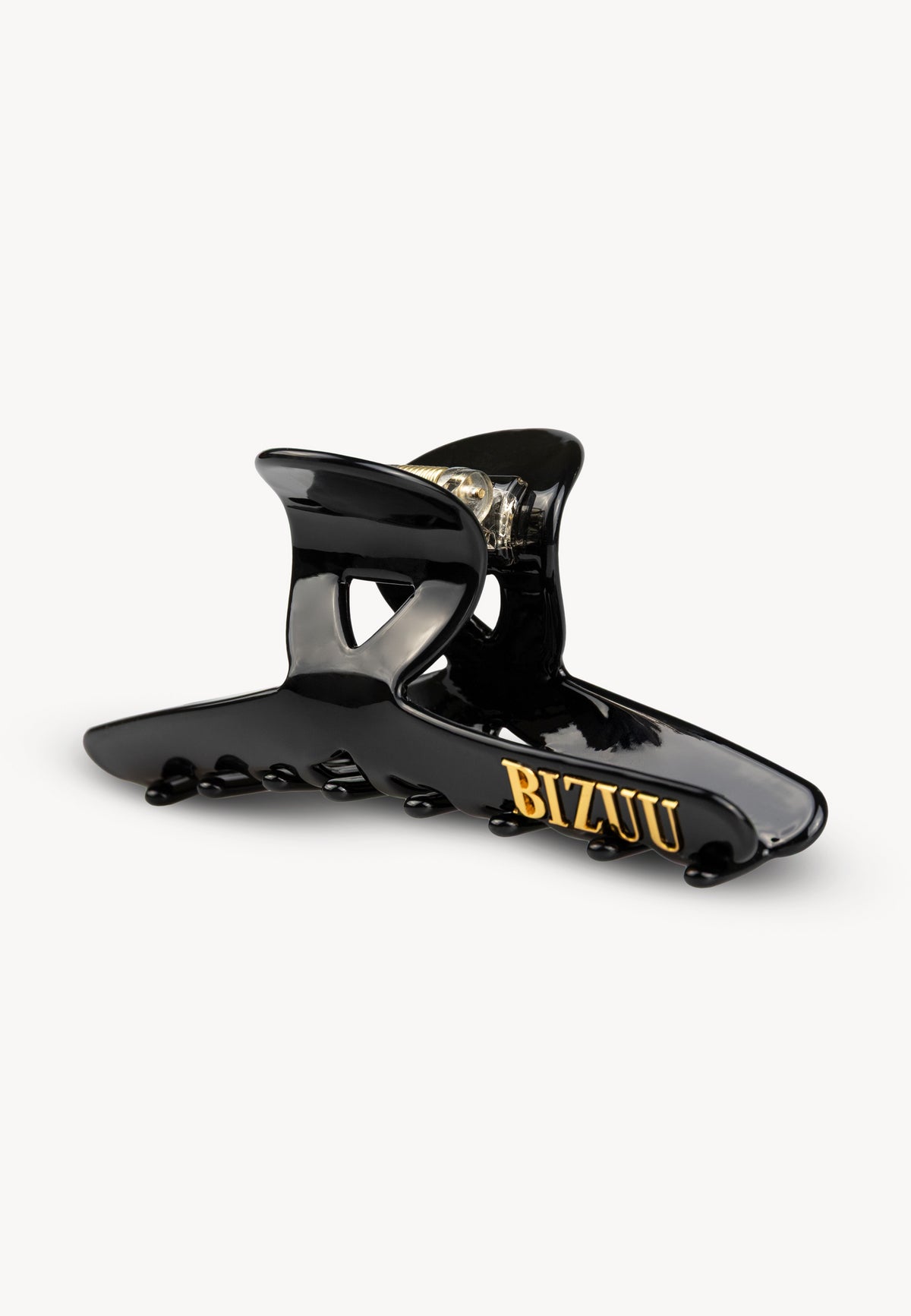 Elongated WILDA hair clip with gold logo