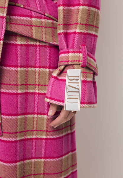 Pink coat with a wool blend WIVINA
