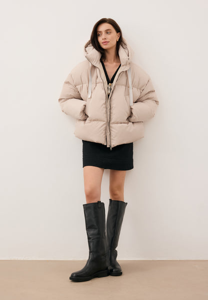 Beige oversized down jacket YOKO