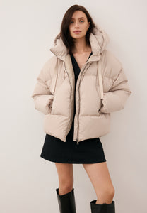 Beige oversized down jacket YOKO