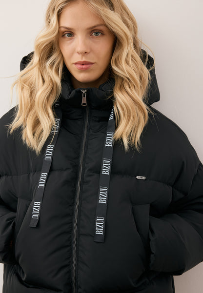 Black oversized down jacket YOKO