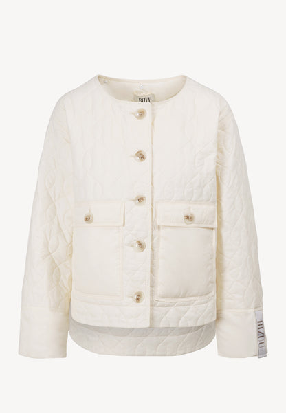 Cream quilted jacket with a decorative collar ZANNI