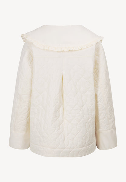 Cream quilted jacket with a decorative collar ZANNI