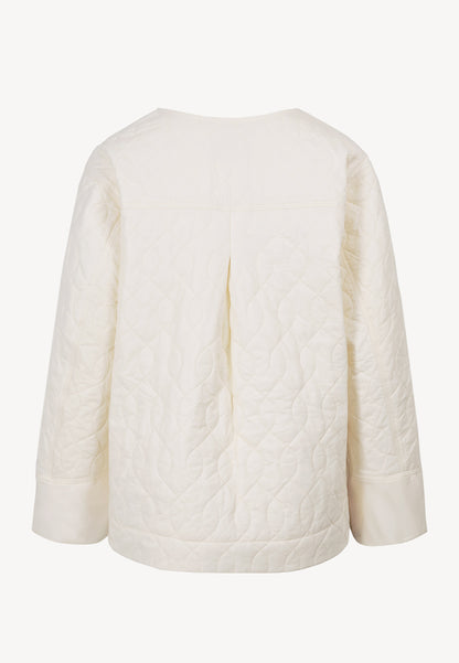 Cream quilted jacket with a decorative collar ZANNI