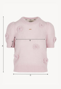 Pink sweater with floral details ADRIS